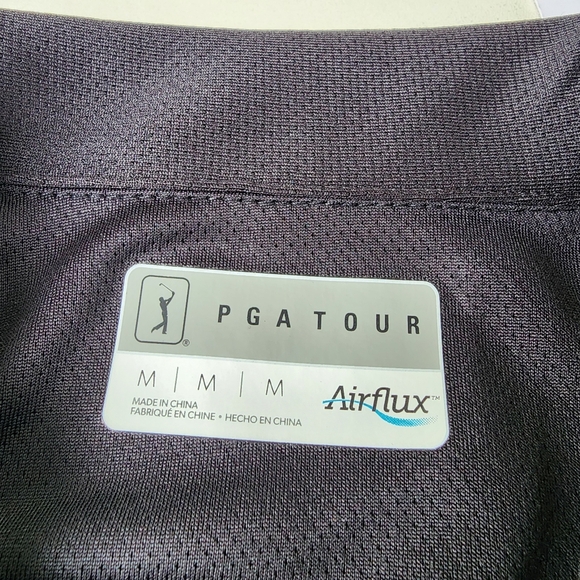 NWT $68 PGA Tour Airflux Golf Dress Black Athletic V-Neck Collared UPF 50 Sz M - Picture 15 of 16